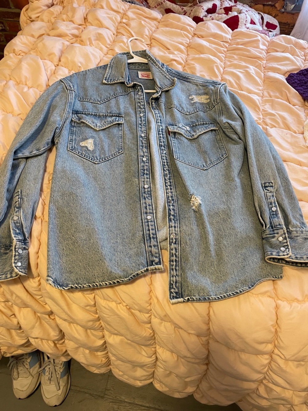 Levi's Light Blue Denim Jacket with Red Patch